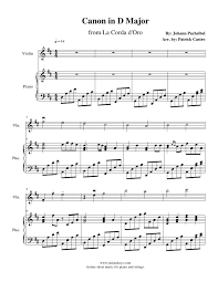 Canon In D Partitura Piano Download La Corda D Oro Canon In D Major For Violin And Piano Partituras Site Animes Versos