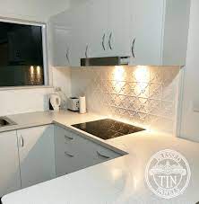 See more ideas about glass backsplash, glass backsplash kitchen, kitchen backsplash. Pressed Tin Panels Clover Kitchen Splashback Bright White