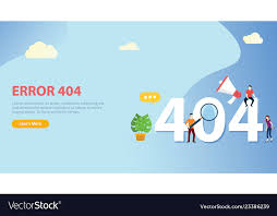 Error 404 Page Not Found Website Template Vector Image