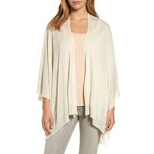 Eileen Fisher Womens Tencel Serape Cardigan Bone One Size