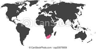 Just select the countries you visited and share the map with your friends. World Map With Highlighted Republic Of South Africa Simlified Political Vector Map In Dark Grey And Pink Highlight Canstock