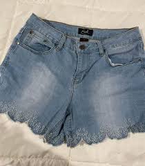 Earl Jean Scalloped Jean Shorts Blue Size 8