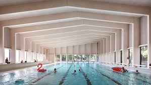British Firm Hawkins Brown Has Completed A Swimming Pool Building At A School In Surrey England Featuring A Indoor Swimming Pools Architecture Swimming Pools