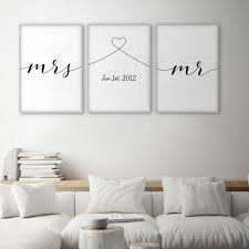 Mrs Mr Love Quotes Poster Minimal Wall Art Canvas Print Couple Anniversary Gift Picture Living Room Bedroom Wall Decor Bedroom Bedroom Canvas Wall Art Quotes