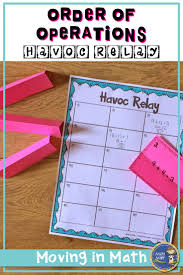 Order Of Operations Havoc Relay Task Cards Order Of Operations Task Cards Math Engagement