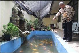 Konsep desain kolam ikan minimalis yang ini masih sama seperti yang pertama dan kedua, ada dinding kaca disebelah kolam. Contoh 49 Gambar Kolam Ikan Hias Minimalis Terbaik