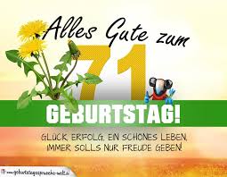 71 Geburtstag Geburtstagskarte Alles Gute Mit Schönem Spruch