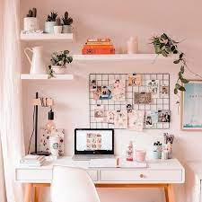 Find paintings and prints to hang, chairs that won't. 30 Madchen Home Office Design Ideen Haus Decor Deco Farmhouse Exterior Decor Design Exte Pink Home Offices Pink Home Office Girl Home Office