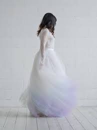 Vintage dusty dove grey white long sleeve maxi wedding lace dress hippie floral dot sheer ethereal xs/s. 16 Beautiful Ombre Wedding Dresses Kiss The Bride Magazine