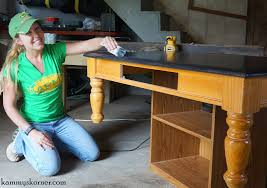 After that, apply a new finish like furniture oil, wood stain, varnish, or paint that will give the coffee table the final look you want. Kammy S Korner Coffee Table Redo Antique Mirror Tray Vignette