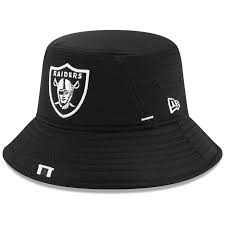 Men S New Era Black Oakland Raiders 2019 Nfl Training Camp Bucket Hat Hats For Men Raiders Bucket Hat