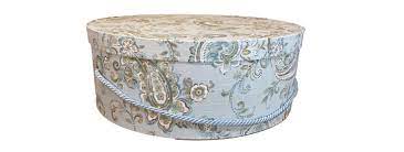 Extra Large Hat Box In Blue Paisley Floral Decorative Fabric Covered Hat Boxes Round Storage Box Keepsake Boxes With Lids Hat Box Blue Paisley Luxury Hats