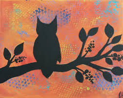 Angela Anderson Art Blog Owl Silhouette Paintings Kids Art Class Silhouette Painting Owl Silhouette Sillouette Art Tutorial includes a free download of a nativity silhouette that you can transfer onto your canvas. angela anderson art blog owl