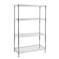 Scaffali in acciaio cromato scaffalidea® scaffali in acciaio verniciato antracite scaffalidea linea expo; Libreria In Acciaio Cromato H120 Cm Con 4 Scaffali Per Arredo Ufficio O Casa