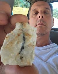 Linarite is probably the most intensive blue mineral of all. This fantastic  fan of linarite is less than 2mm! My friend, Gabor Koller collected in  Dolea, Brusturi, Bihor, Romania.