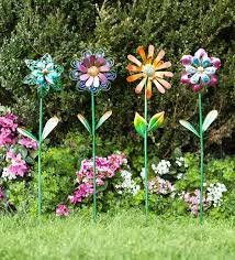 The storrs aluminum fence with the doggie panel is a very common style used for small pet containment. Metal Flower Garden Stakes Set Of 4 Plowhearth