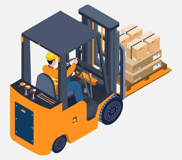 Precision Forklift Operations in a Modern Distribution Center, AI generated