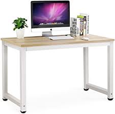 Made of walnut wood and iron, solid is not easy to deformation, can better fix your book, keep your book neat. Amazon Com Tribesigns Computer Desk 47 Inch Modern Simple Office Desk Computer Table Study Writing Desk For Home Office Light Walnut Furniture Decor