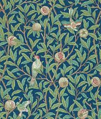Bird Pomegranate By Morris Green Blue Wallpaper 212540 In 2020 Bird Wallpaper Blue Wallpapers Craftsman Wallpaper