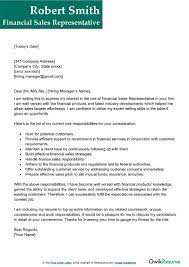 Financial Sales Representative Cover Letter Examples - Qwikresume