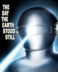 The Day the Earth Stood Still (1951) The Day the Earth Stood Still begins  with a flying saucer that lands in Washington, D.C., carrying an alien  visitor named Klaatu (Michael Rennie) and