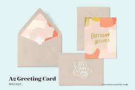 A2 Greeting Card Mockup Hand Lettering Envelopes Stationery Mockup Greeting Cards