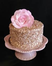 40th Birthday Cake Ideas Rose Gold Rose Gold Sequins Cake Sequin Cake Anniversary Cake 40th Birthday Cakes