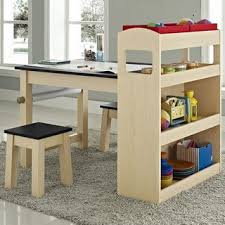 Kids Maple Wood Activity Table With Two Stools Kids Table And Chairs Kids Activity Table Kids Table Chair Set