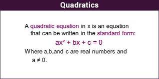 Quadratics Quadratic Equation Definition Formula Solution