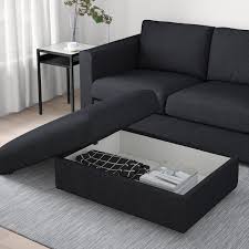 Ikea Vimle Tallmyra Black Gray Ottoman With Storage Aufbewahrungshocker Hocker Sitzgruppe
