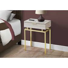 Maybe you would like to learn more about one of these? 24in Modern End Table 1 Drawer Nightstand Beige Marble Gold Legs