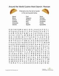 The spruce / kaley mckean halloween word search puzzles are a great activity. Mexican Food Word Search Worksheet Education Com