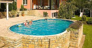 Swimming Pool Above Ground In The Ground Install 18ft X 12ft X 4ft In Ground Pools Backyard Pool Landscaping Above Ground Pool Landscaping