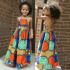 Kid Girls African Dashiki 3D Digital Print Backless Sleeveless Princess  Dress UK | eBay