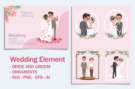 Full disclosure, if you are doing a large wedding, i really would consider making. Wedding Elements Bride Groom Character Graphic By Xdcreative Creative Fabrica