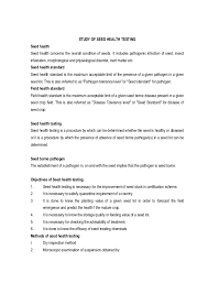 seed health testing