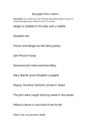 The Crucible Timeline Assignment This Worksheet Literature Activities Literature Activities Teacher Documentation Teacher Resources