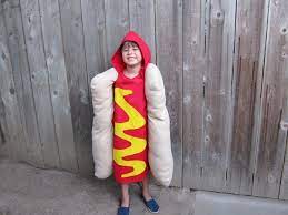 How To Make A Hot Dog Costume For Kids Ehow Dog Costumes For Kids Hot Dog Halloween Costume Hotdog Costume