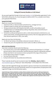 I'm a rising 3l who is about to start looking for a real job because . Depaul Pila Every Year Legal Aid Chicago Partners With 3l Students And Recent Law Graduates On Skadden And Ejw Fellowships Proposals With Legal Aid Chicago As The Host Organization Legal Aid