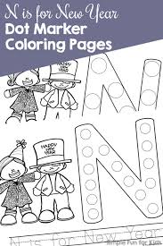 Show your kids a fun way to learn the abcs with alphabet printables they can color. N Is For New Year Dot Marker Coloring Pages Simple Fun For Kids