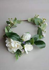 Gardenia And Eucalyptus Silk Flower Crown By Isabellecreations24 This Gorgeous Gardenia Silk Flower Hair Cr Flower Crown Wedding Silk Flower Crown Flower Crown