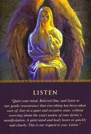The angel tarot uses the symbolism of guardian angels to help you see through the doubts and anxieties that you feel today. Listen1 Jpg 300 441 Pixels Angel Cards Angel Oracle Cards Angel Tarot