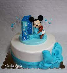 Baby Mickey Mouse For 1st Birthday Cake By Slatkakuca Cakesdecor