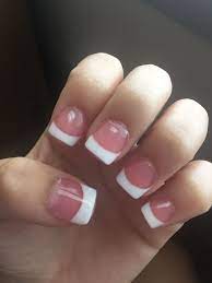 Pink And White Acrylic Nails French Tip Short Pretty Frenchtipnails Short Square Acrylic Nails French Tip Acrylic Nails French Acrylic Nails