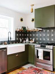 Green Cabinets And Concrete Counters Are The Stars Of This 15k Kitchen Renovation Green Cabinets Kitchen Renovation Kitchen Decor Inspiration