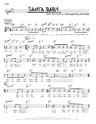 Santa Baby Sheet Music Eartha Kitt Real Book Melody Lyrics Chords