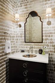 Instead of hanging it on the wall, the rustic mirror is suspended by ropes from the ceiling, making it look more. Bathroom Mirror Ideas Powder Room Wallpaper With Contemporary Black White Bathroom Wallpaper Floral 660x990 Wallpaper Teahub Io