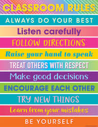 Colorful Vibes Classroom Rules Chart Classroom Rules Classroom Rules Poster Kindergarten Classroom Rules