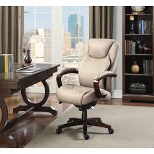 The soft durable bonded leather seat, back, and arms; La Z Boy Linden Taupe Bonded Leather Executive Office Chair 45780 The Home Depot