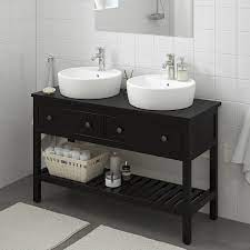 Project 1 we created a stone bowl sink granite topped bathroom vanity from the ikea grol. Hemnes Open Sink Cabinet With 2 Drawers Black Brown Stain 48 Ikea